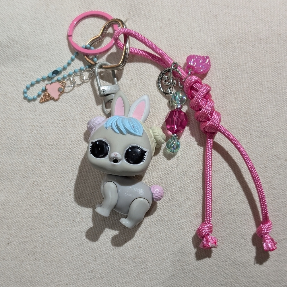 Lol Surprise Upcycled Bunny Bag Charm Keychain Handmade